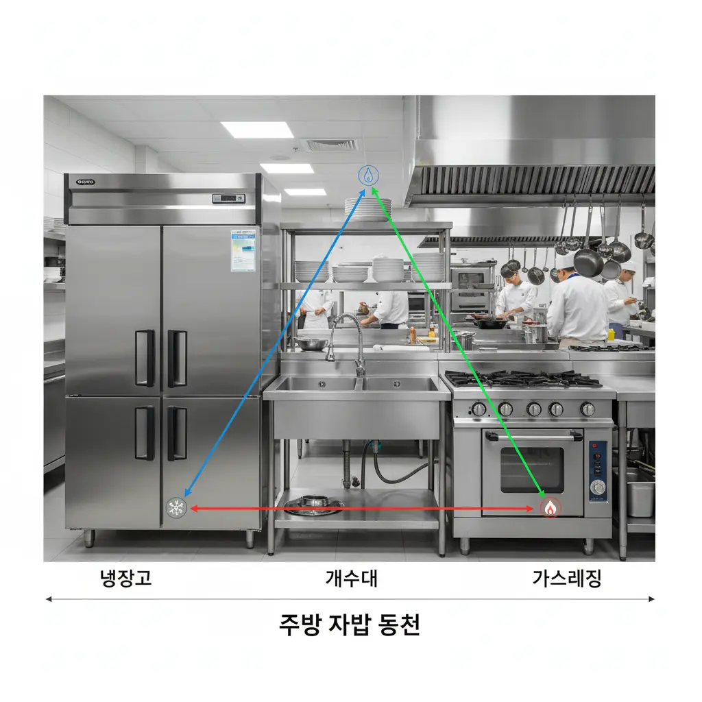 작업 효율 높이는 삼각형 동선