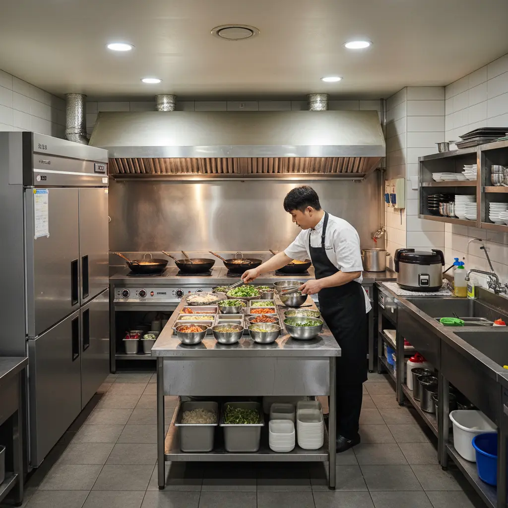 1인 운영 최적화 ㄷ자 주방