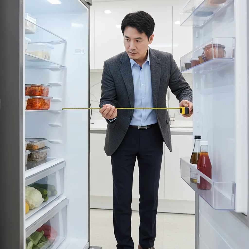 냉장고장 깊이 측정