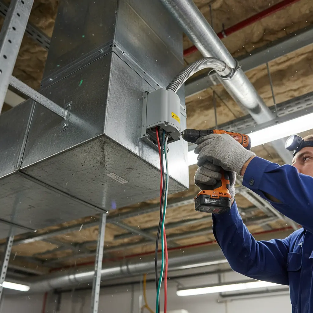 전동 댐퍼 설치 모습