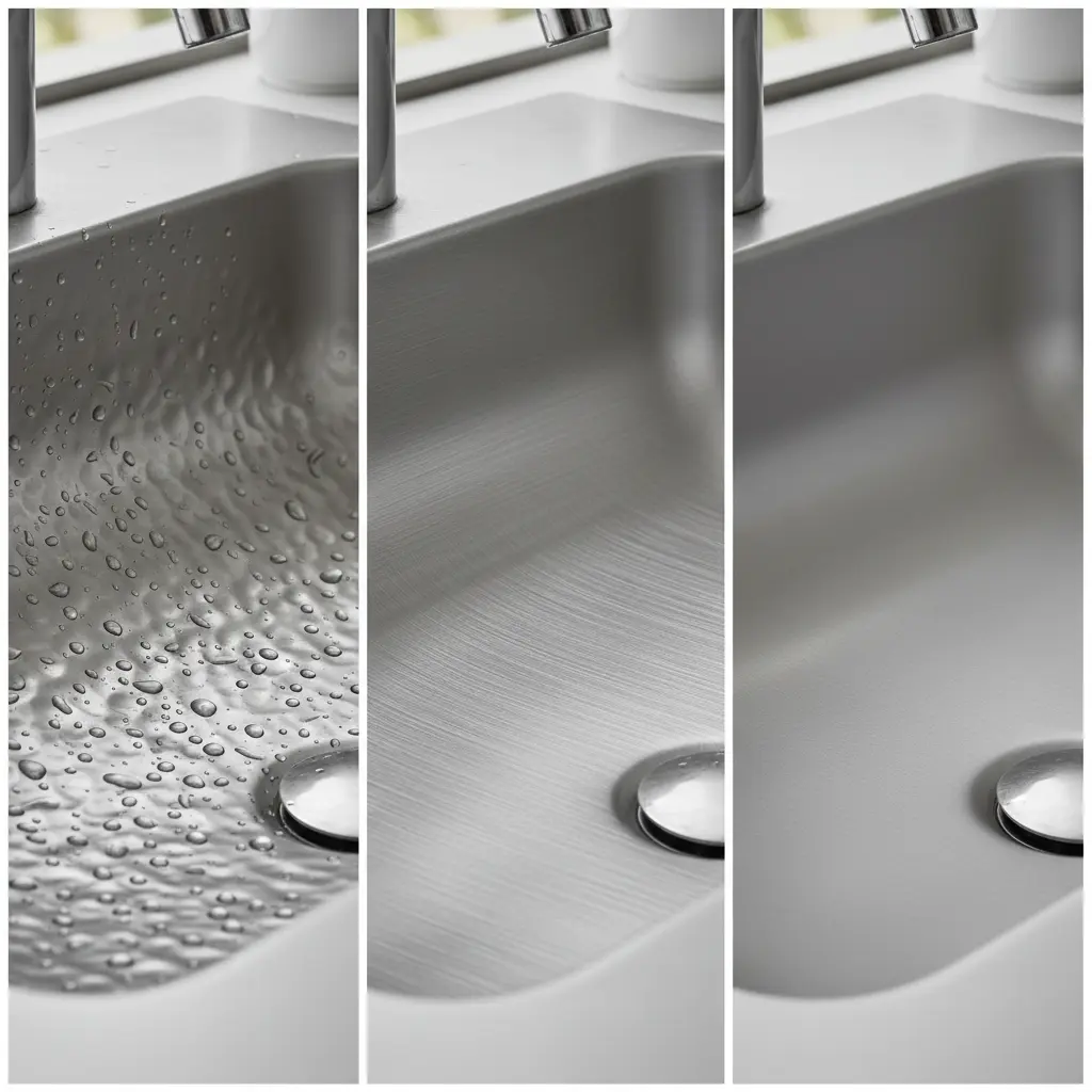 엠보싱 vs 헤어라인 vs 무광 비교