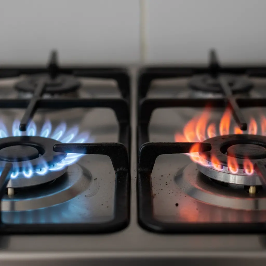 가스 불꽃 색깔 확인