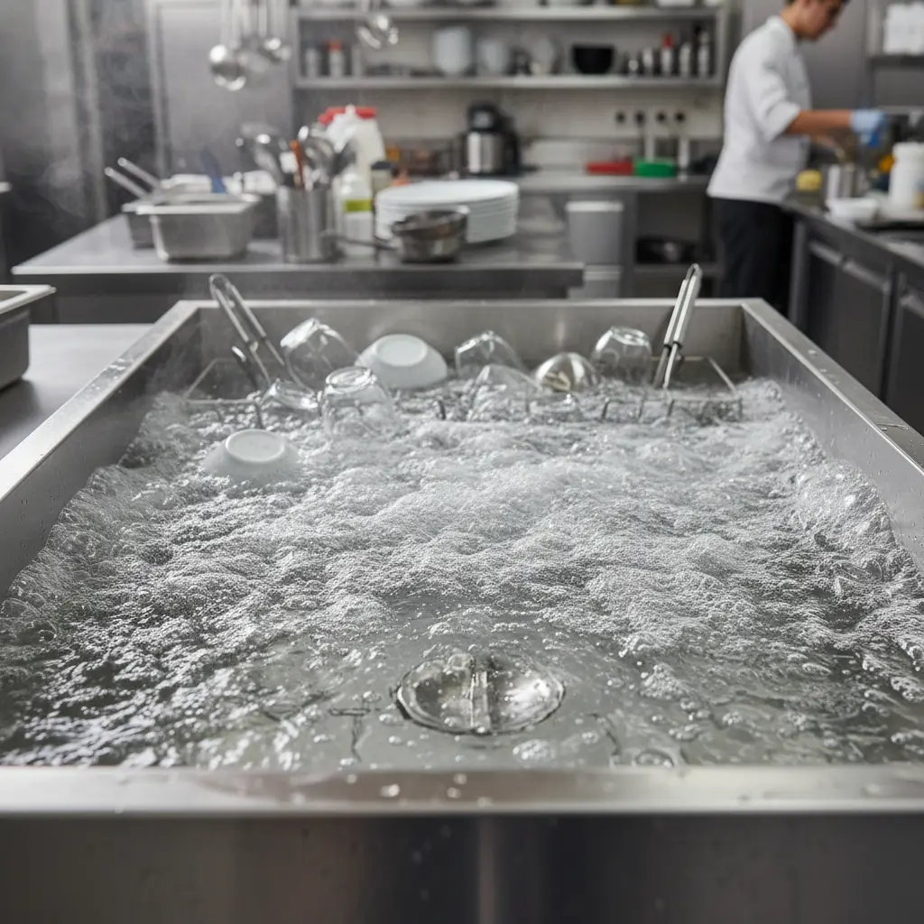 초음파 식기세척기 작동