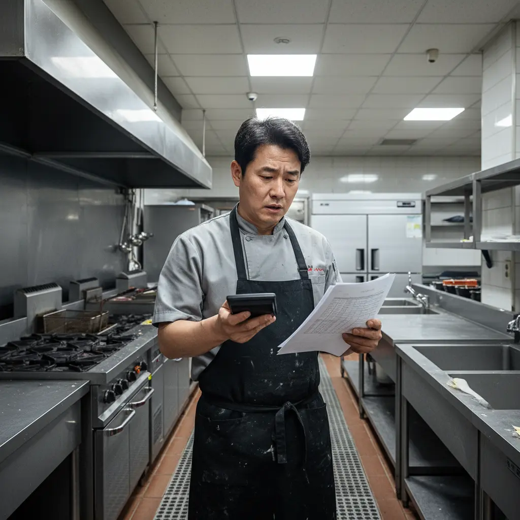 폐업 비용 계산하는 사장님