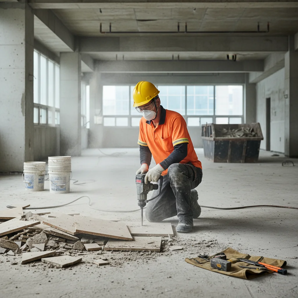 바닥 철거 현장