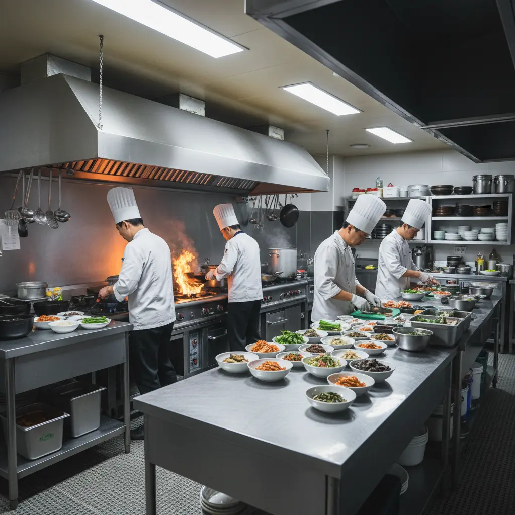 효율적인 주방 작업대 배치