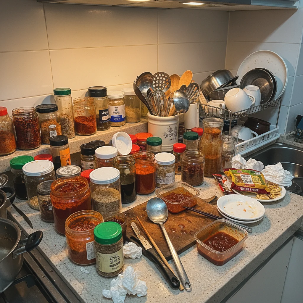 좁고 복잡한 주방 현실