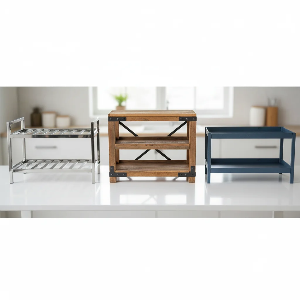 소재별 주방 선반 비교