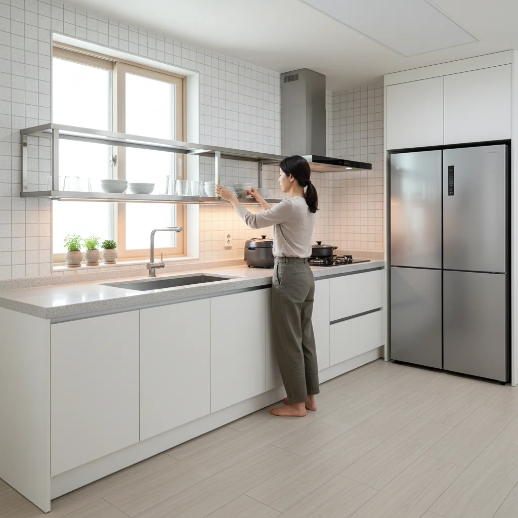 물기 많은 곳엔 스텐 선반