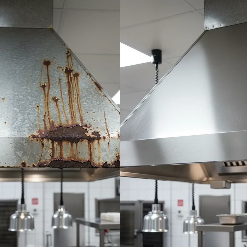 함석 vs 스텐 후드 비교