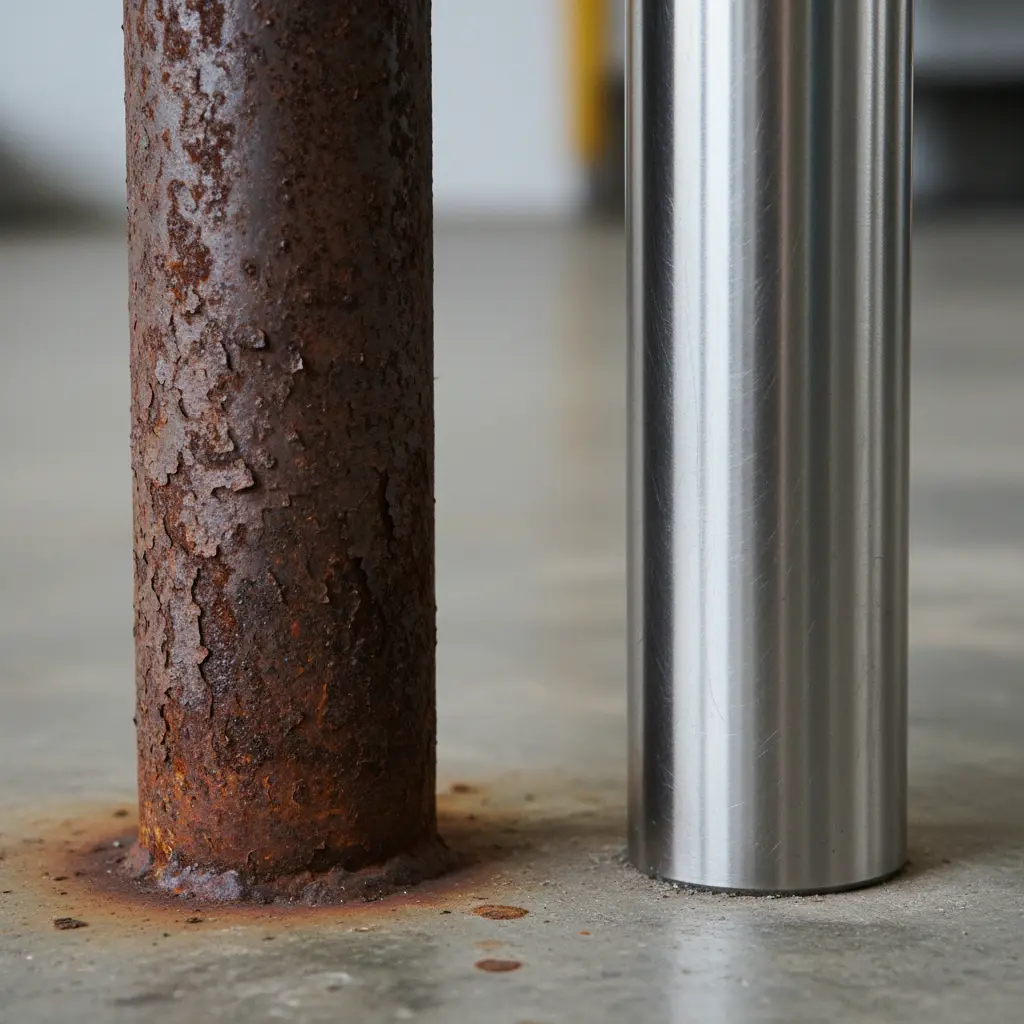 6개월 만에 녹슨 받침대 비교