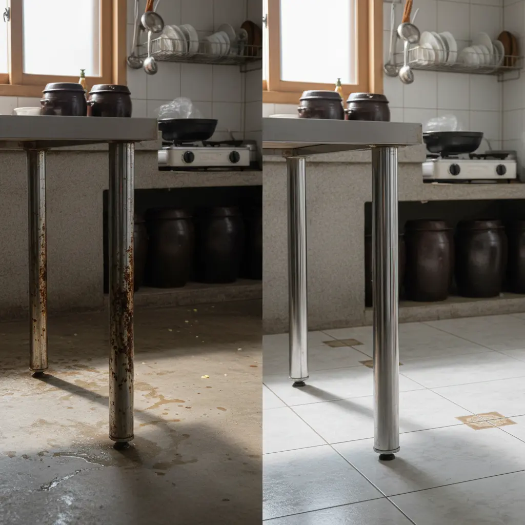 201과 304 녹 발생 차이