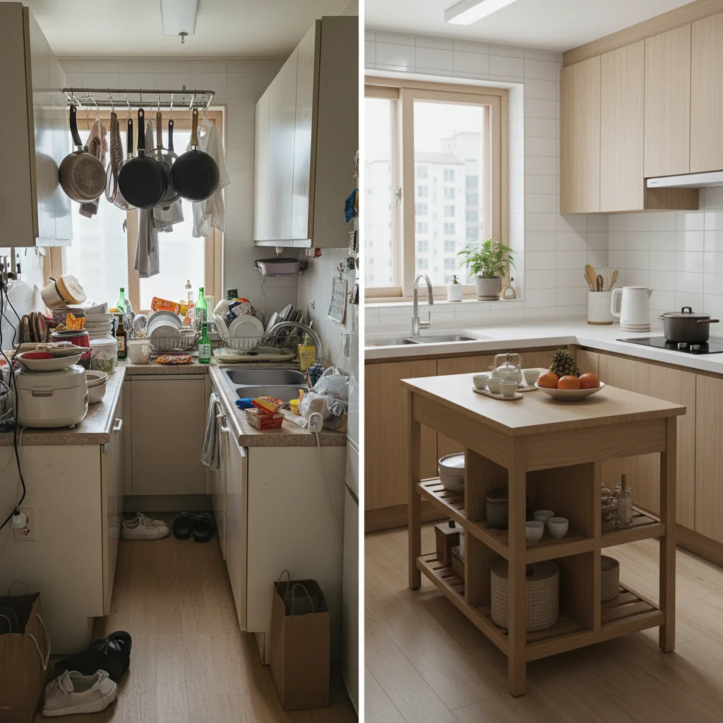 좁은 주방의 확실한 해결책