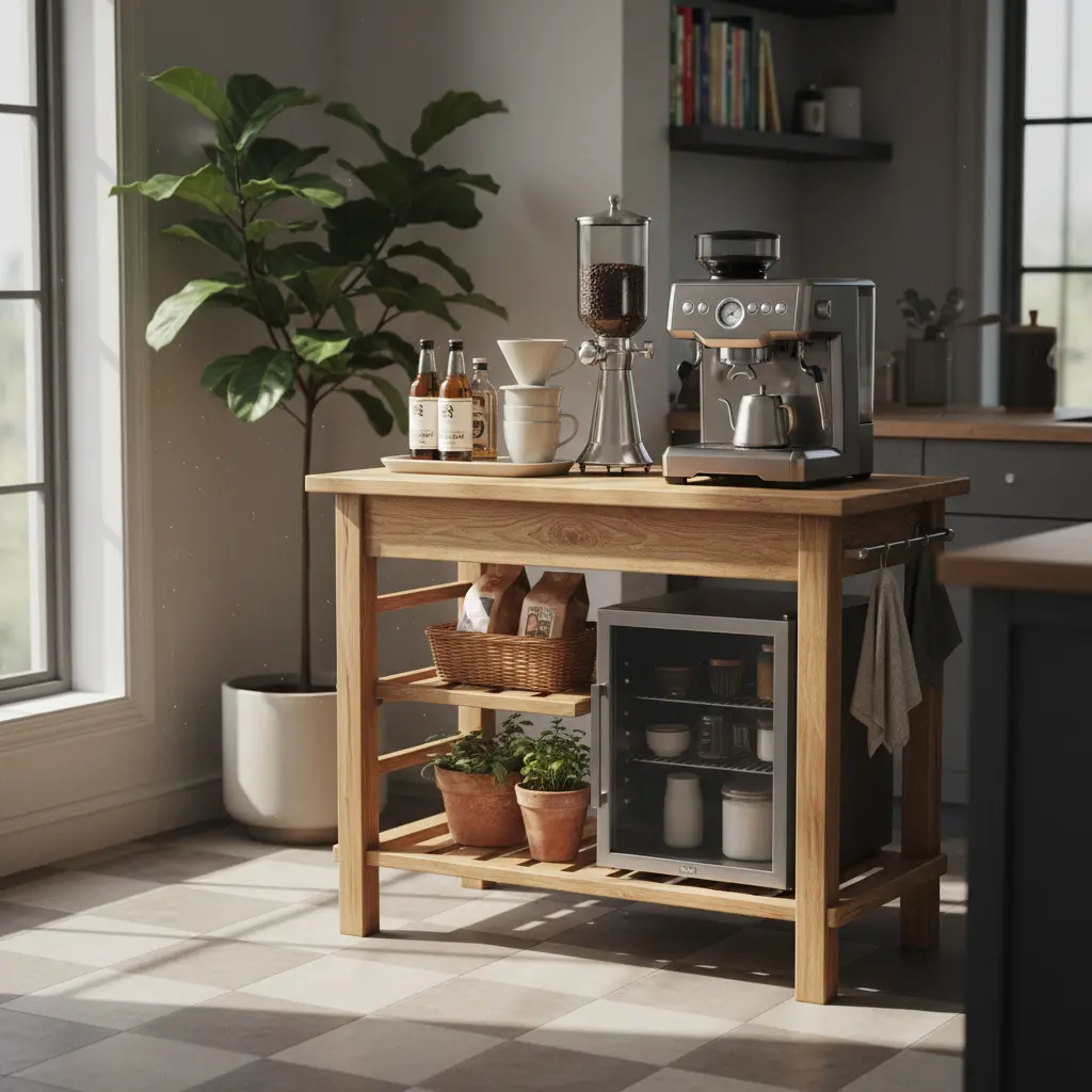 홈카페용 원목 조리대