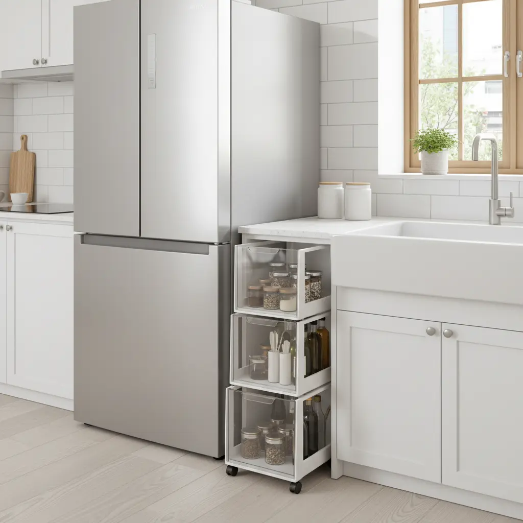 틈새 수납형 조리대