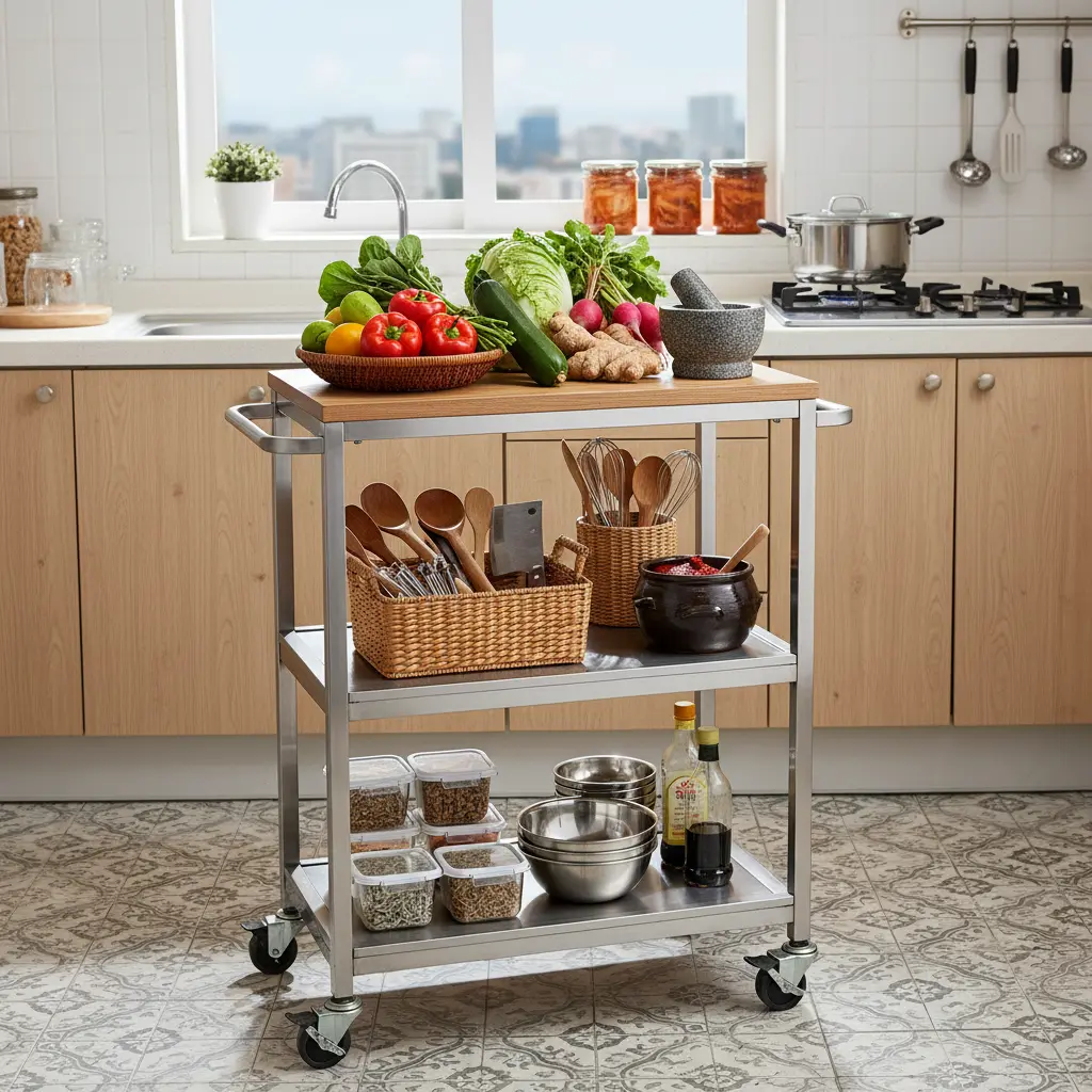 이동식 트롤리 조리대