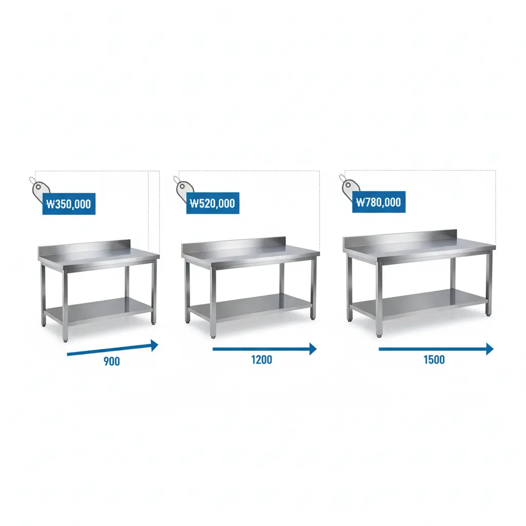사이즈별 가격 비교