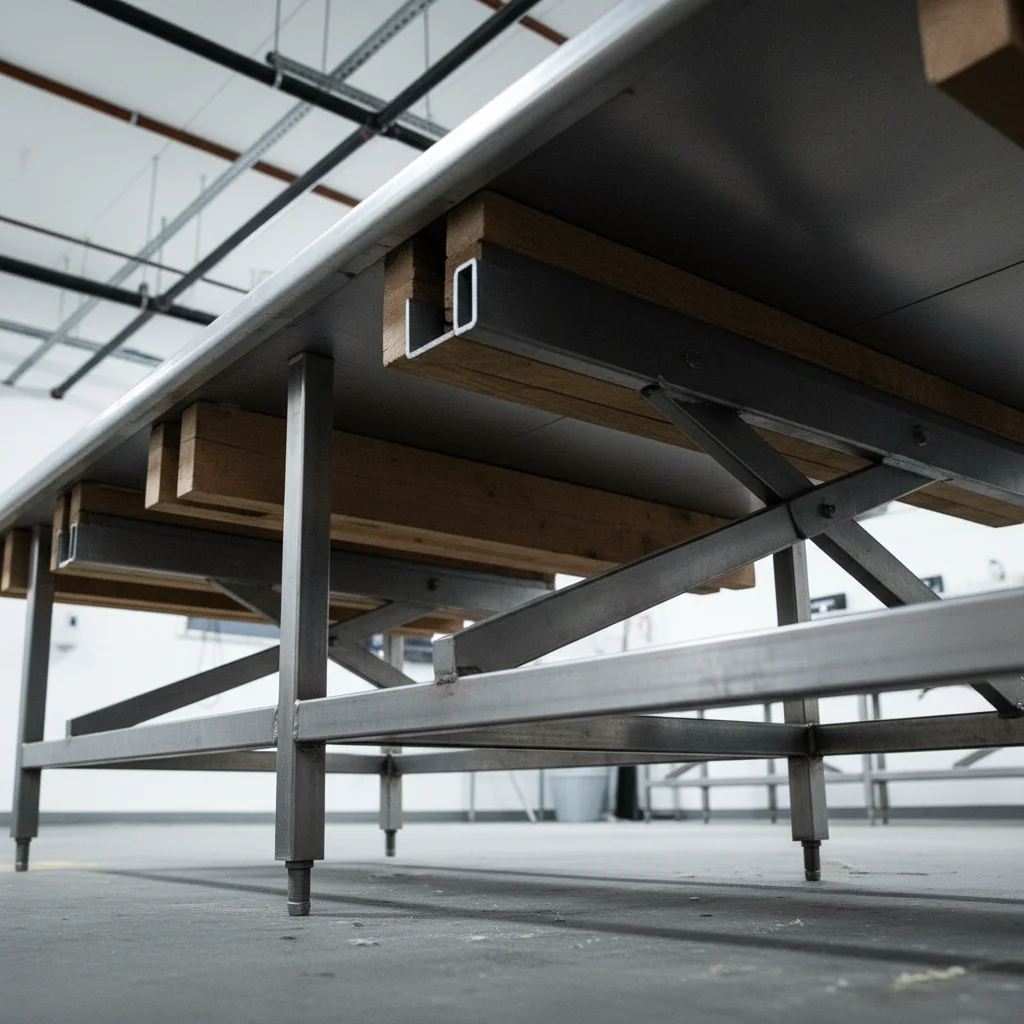 상판 하부 보강 확인