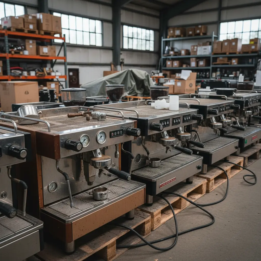 다양한 중고 커피머신 진열