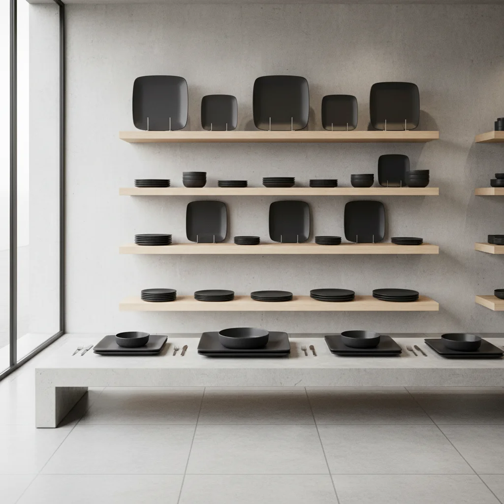 트렌디한 무광 블랙 접시