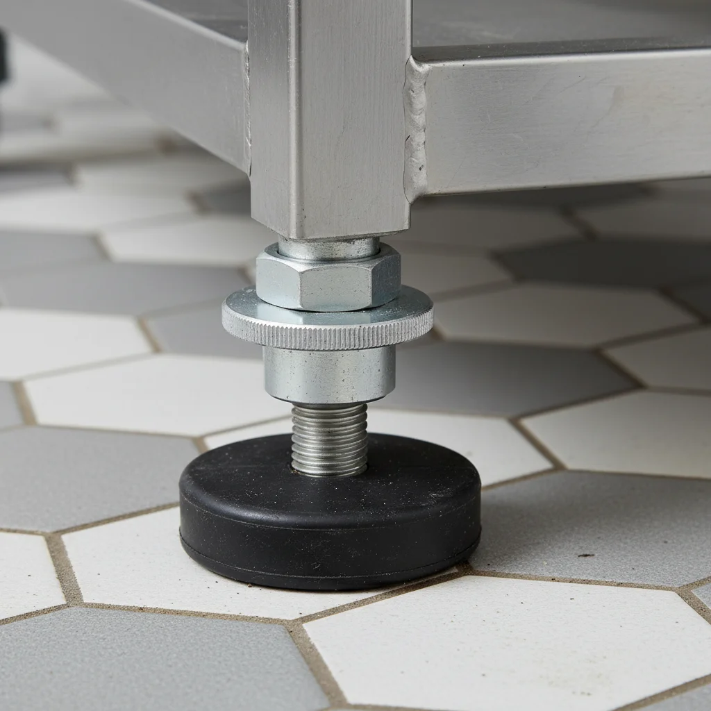 수평 조절 발 확인