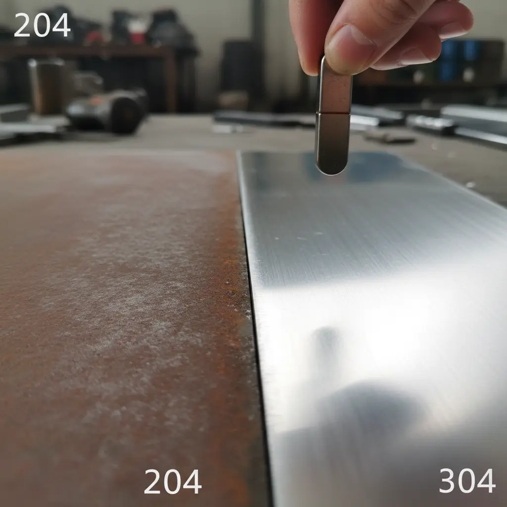 스텐 204와 304 육안 비교