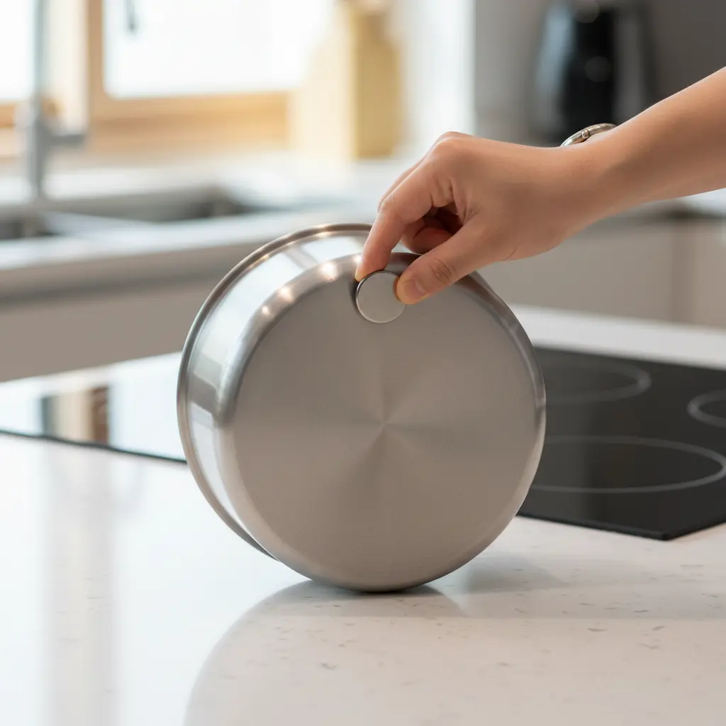 자석으로 인덕션 확인