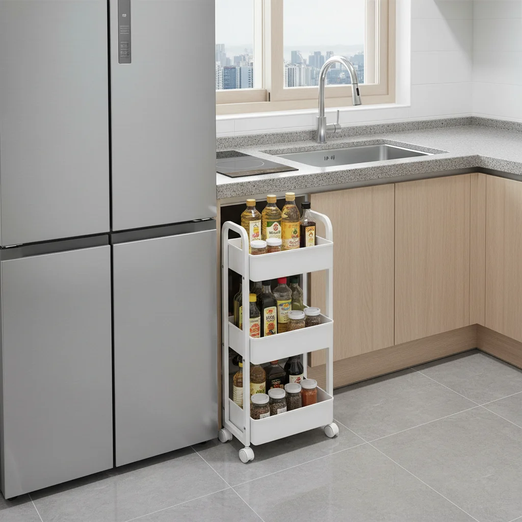 냉장고 옆 틈새 선반