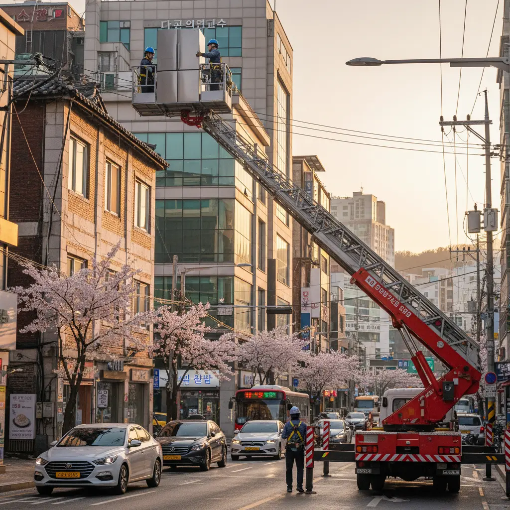 사다리차 장비 운반