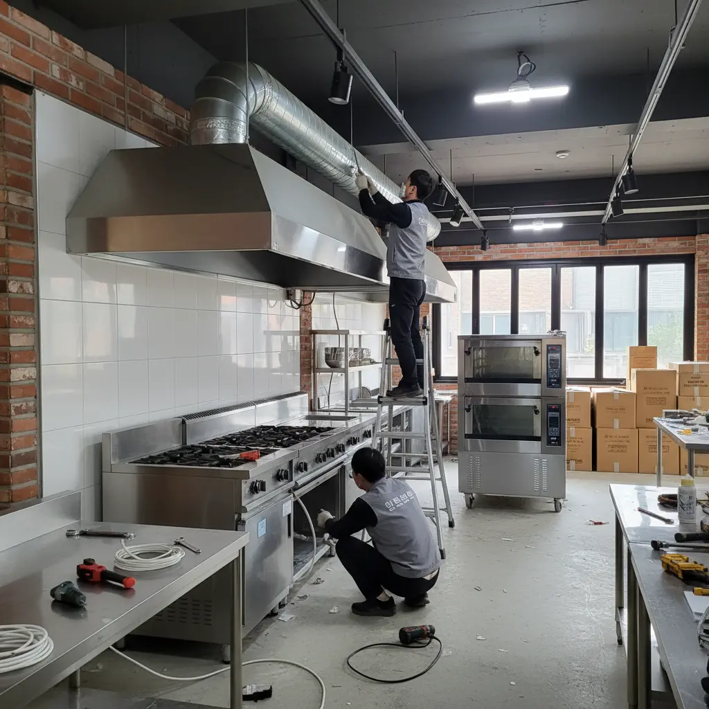 전문 기사의 설치 서비스