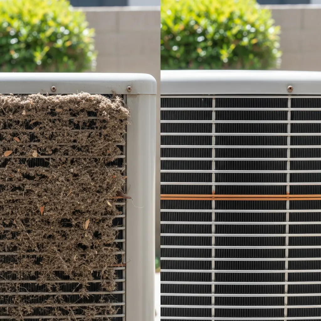 먼지 낀 응축기 주의