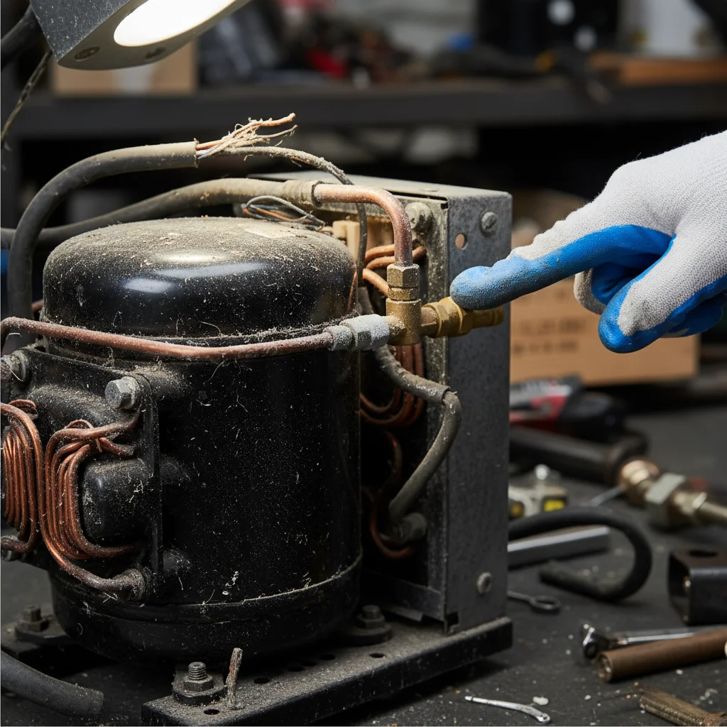 콤프레셔 소음 확인