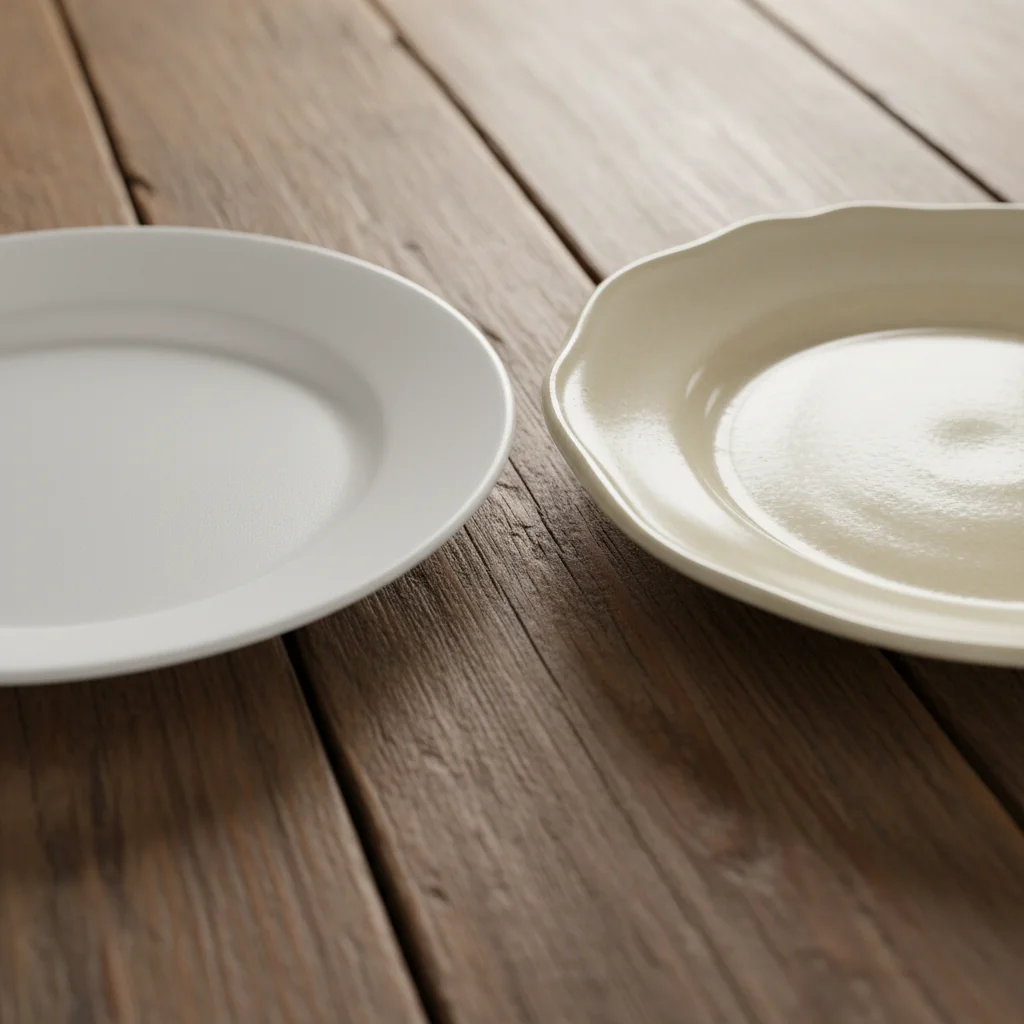 멜라민과 도자기 질감 차이