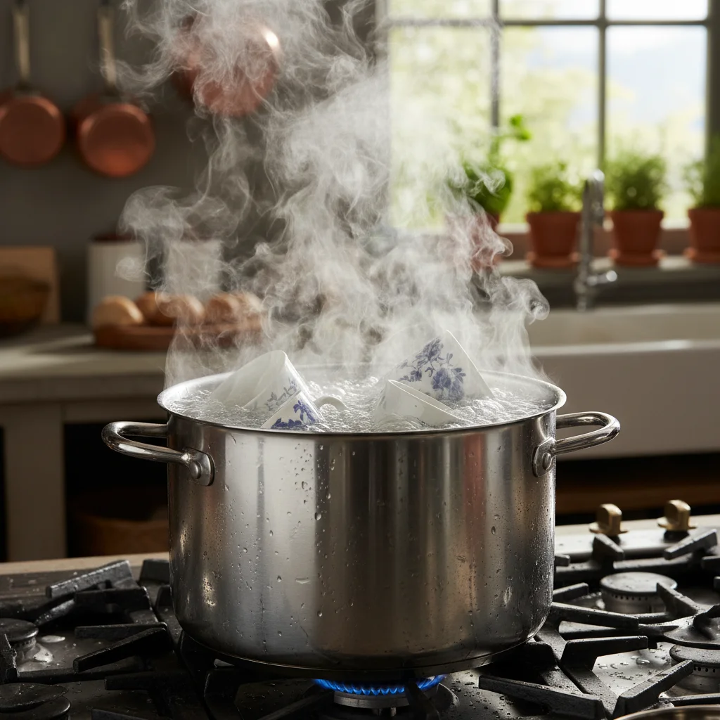 도자기 그릇 열탕 소독