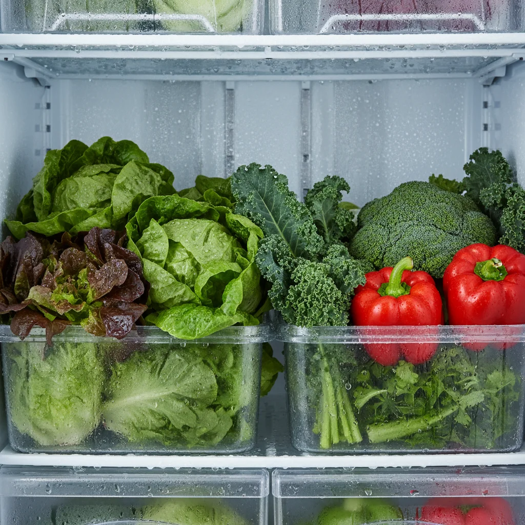 야채냉장고 - 잎채소는 직냉식이 유리