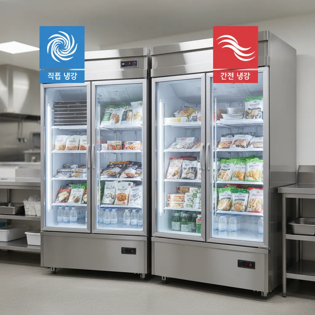 우성업소용냉동고 - 직냉식 vs 간냉식 비교
