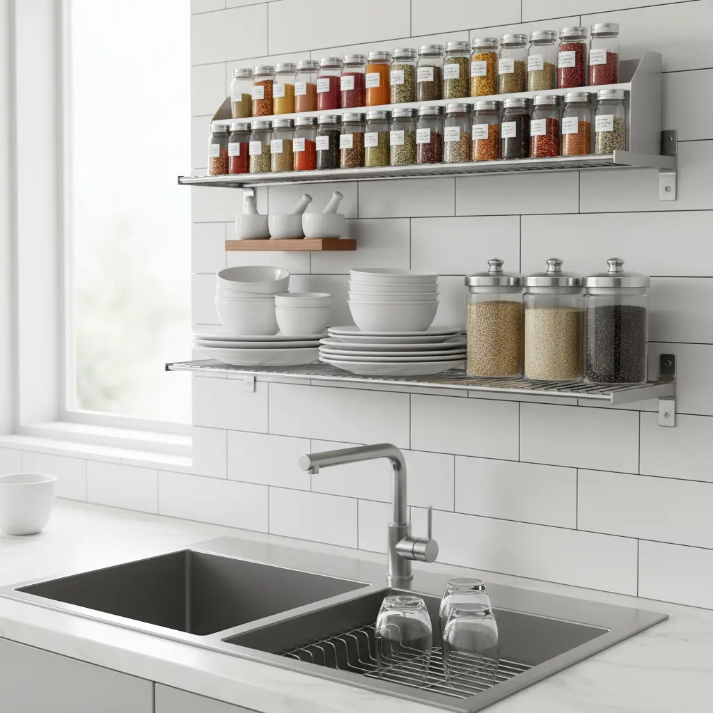 상부선반 - 2단 선반으로 수납력 2배