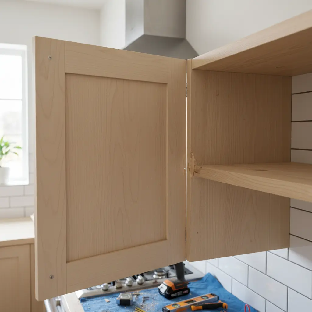 상부선반 - 문 열림 간섭 미리 체크