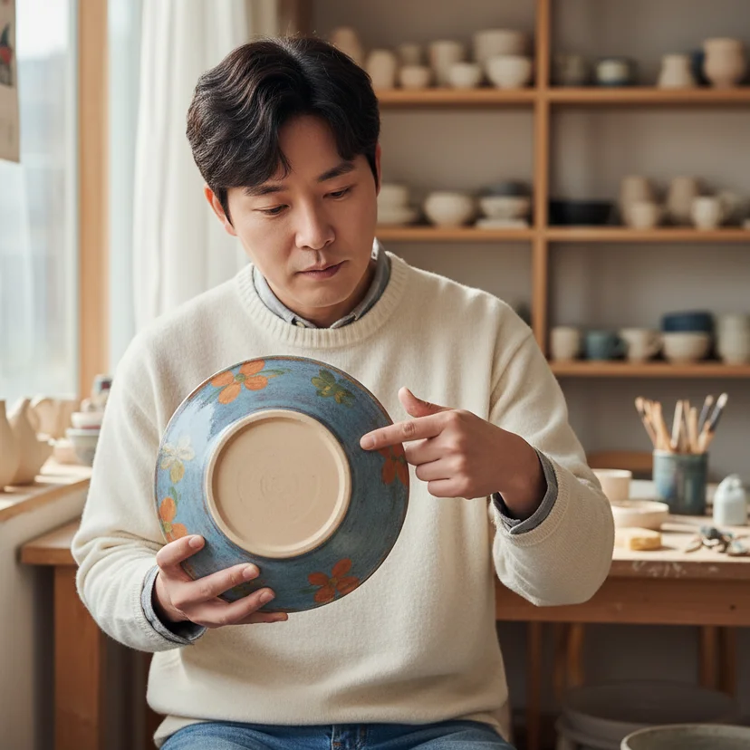 레트로분식그릇 - 바닥 마감 상태 확인