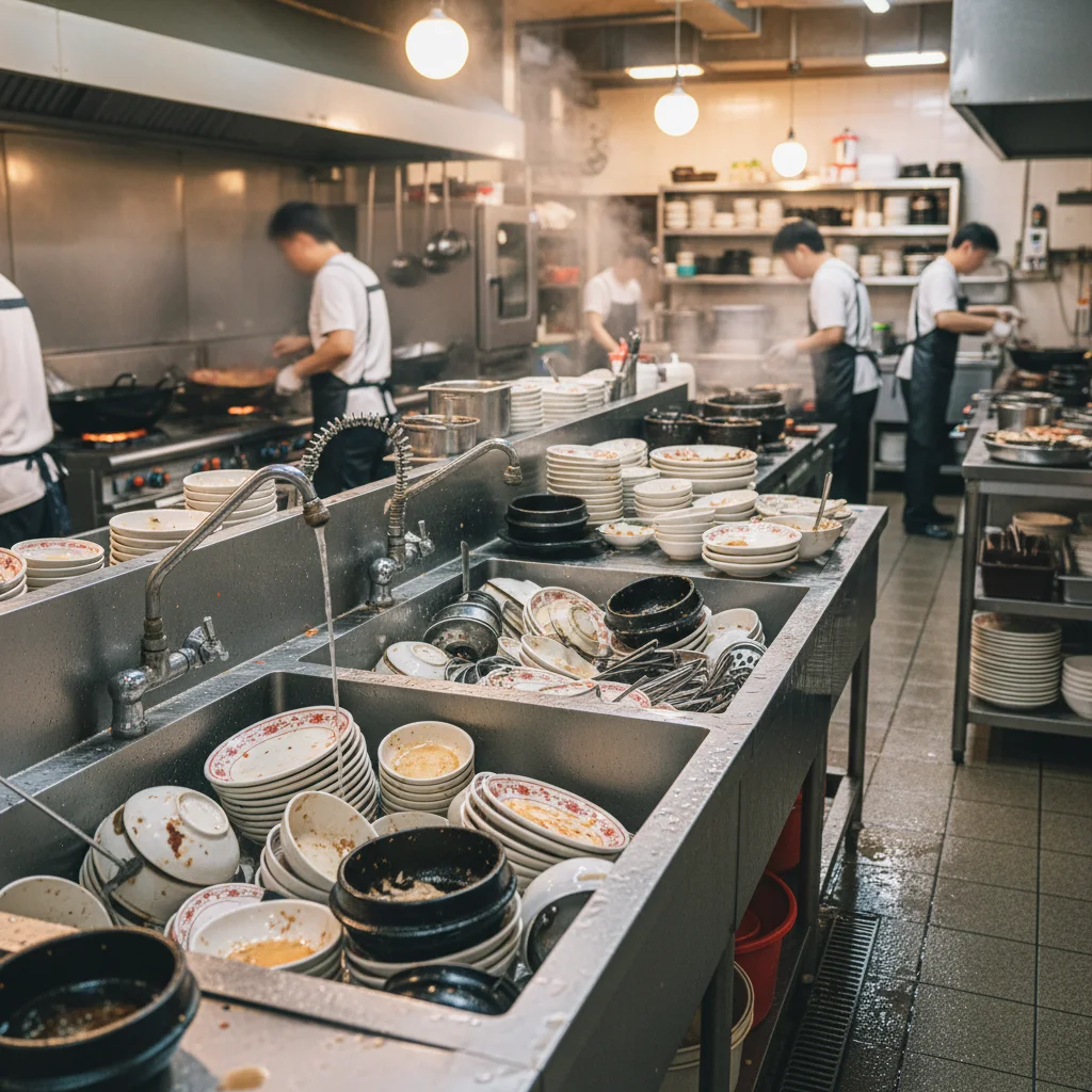 식당용씽크대 - 2조 씽크대 활용 예시