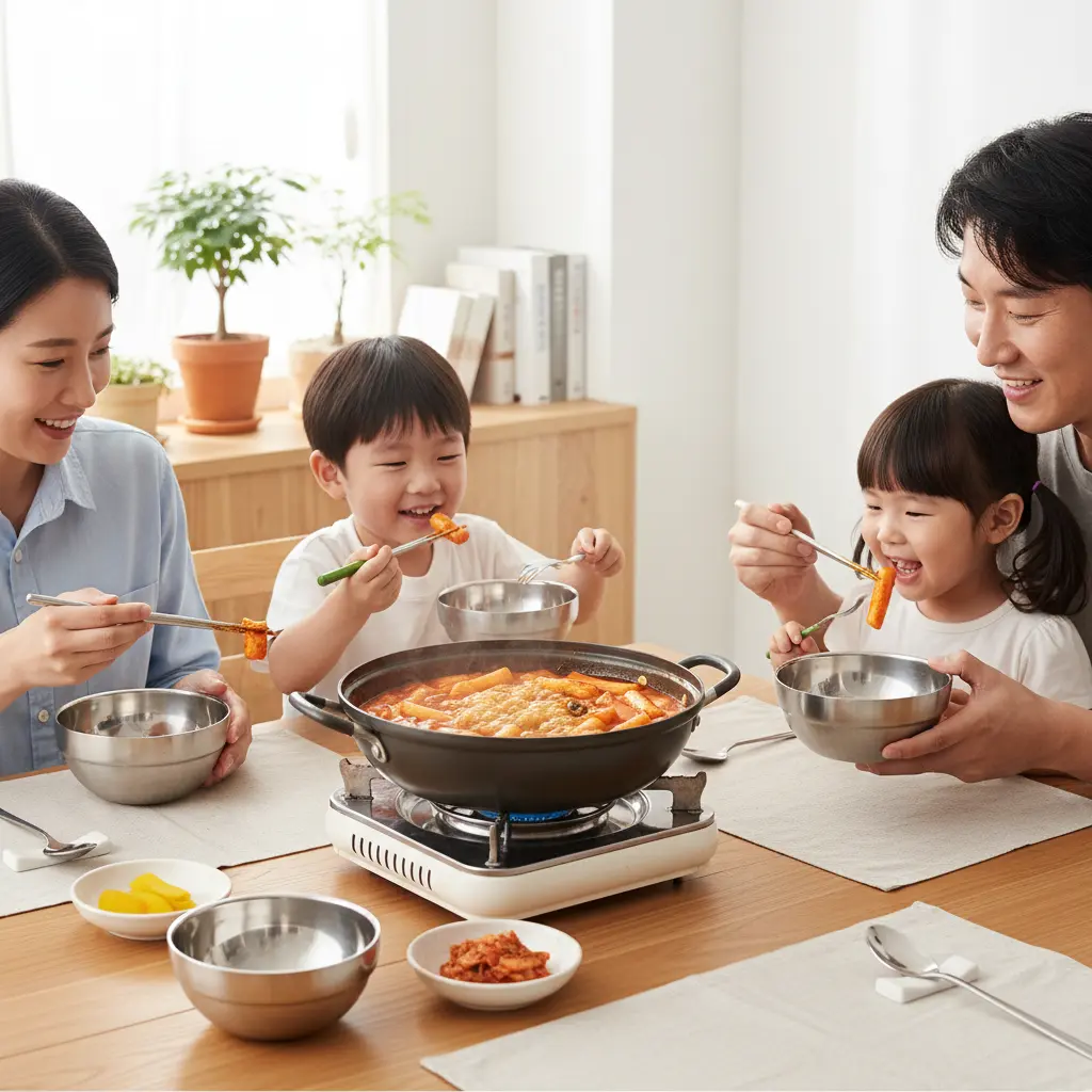 떡볶이접시 - 이중 구조 스텐 접시 활용