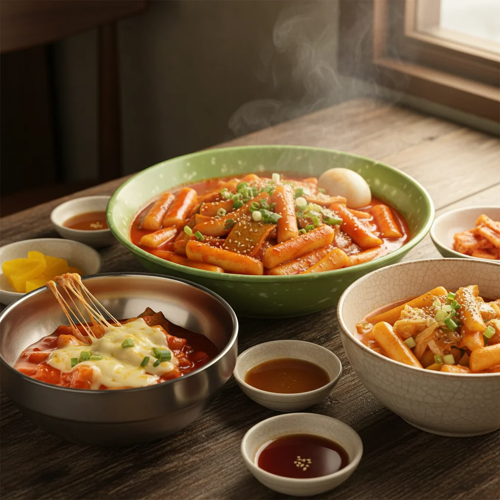 다양한 재질의 떡볶이 그릇 비교