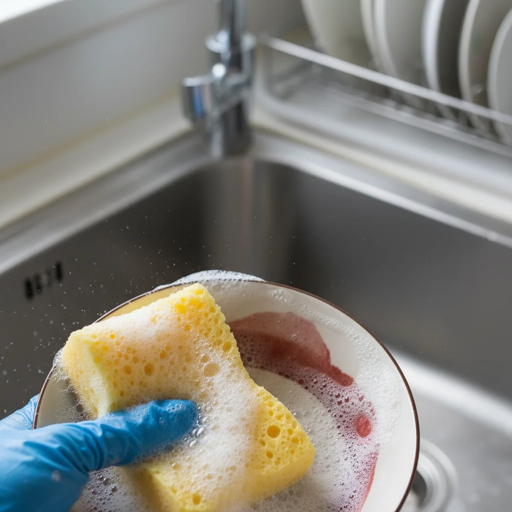 착색 방지 세척법