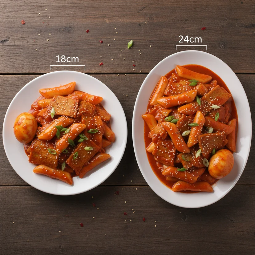 1인분 vs 모둠용 사이즈 비교
