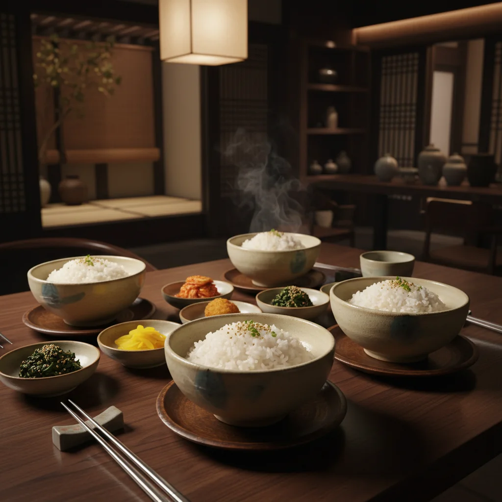 고급스러운 분위기의 도자기 밥그릇