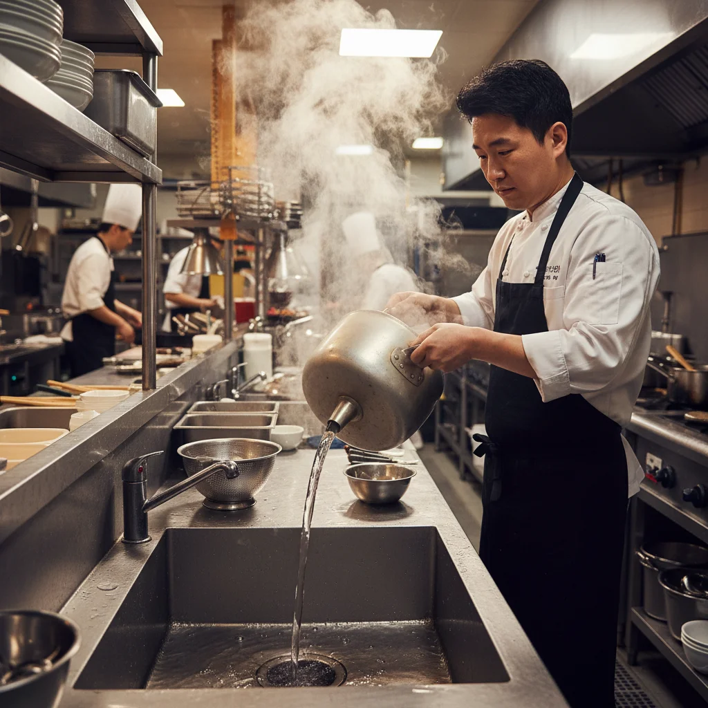 잔반처리대 - 온수 세척 꿀팁