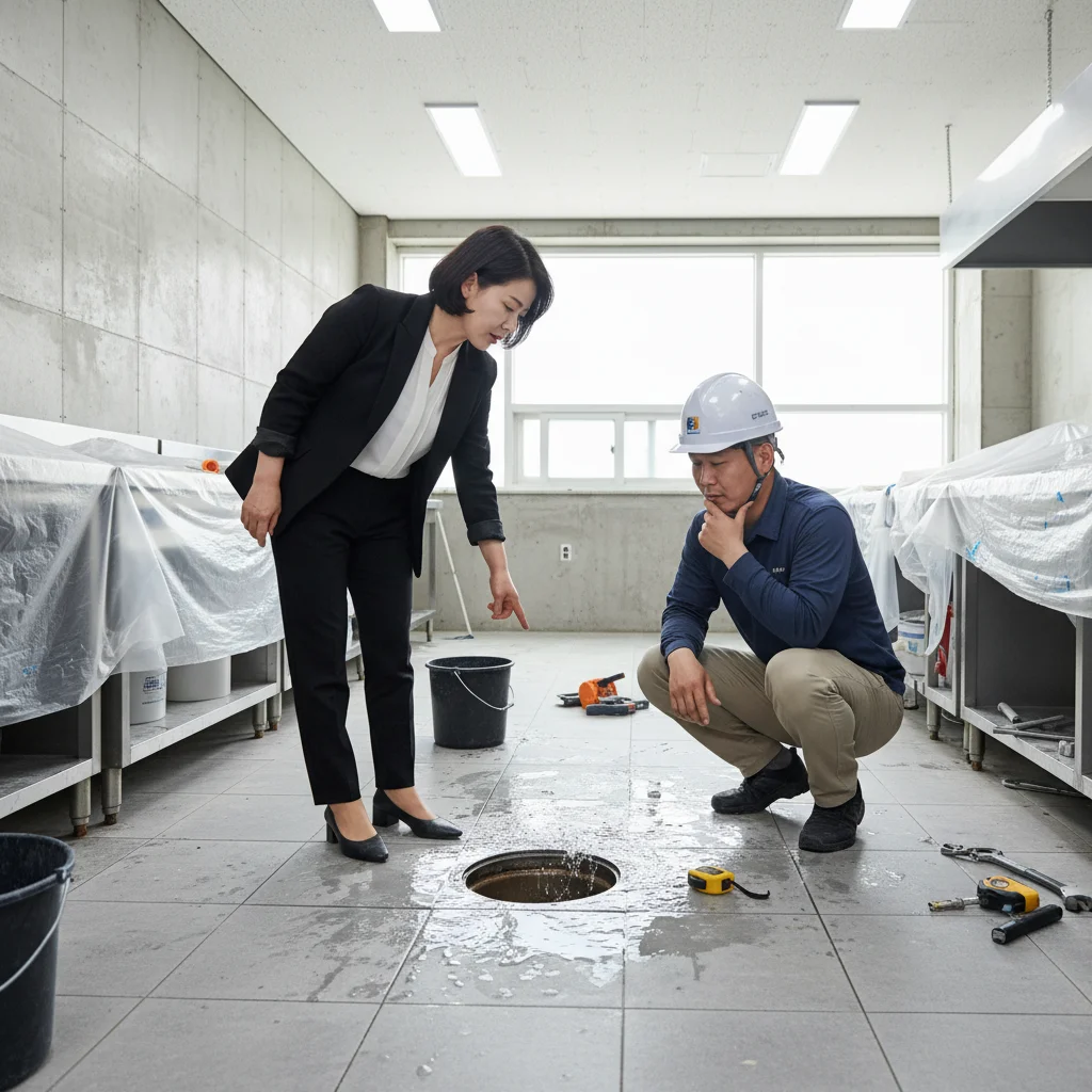 배수관 기울기 체크