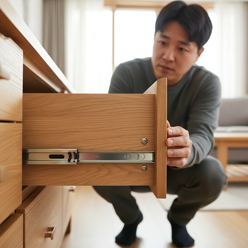 서랍장 레일 점검