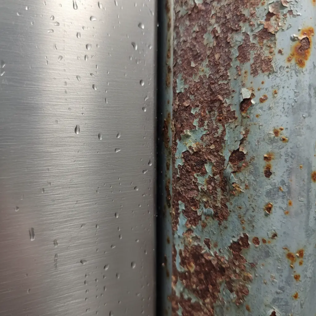 업소냉장고 - 스텐 vs 메탈 부식 비교