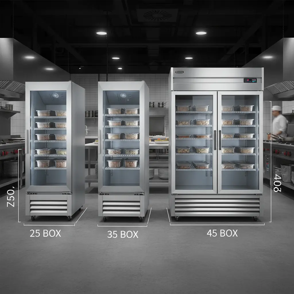 우성냉동고 - 25박스 vs 45박스 크기 비교